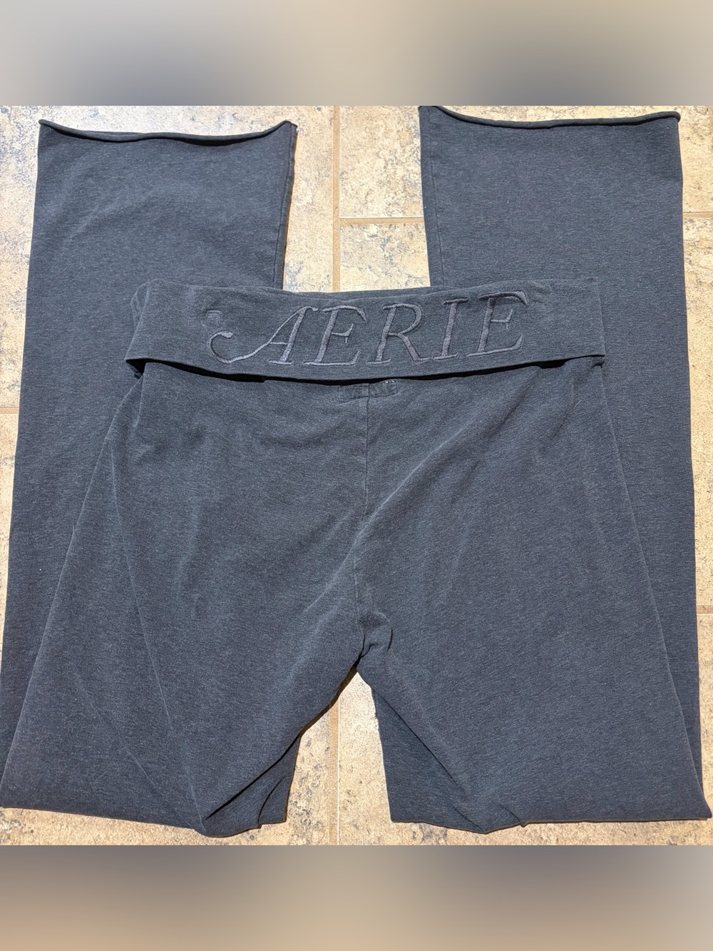Aerie Embroidered Fold Over Flare Leggings, women’s size S